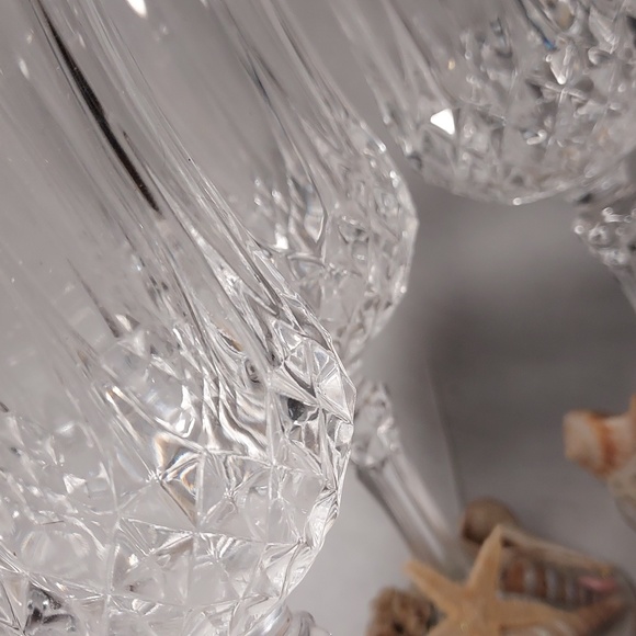 Handmade Shell Art Wine Glasses Crystal Cut Design Set of 3 - Picture 7 of 8